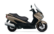 New 2017 SUZUKI BURGMAN 200 METALLIC MATTE TITANIUM SILVER Everything you thought you knew about smart commuting and exciting riding is about to change. Taking advantage of Suzuki’s most advanced technology, the compact Burgman 200 has everything you need and more. The liquid-cooled, fuel-injected, SOHC engine is tuned for optimal performance at the low and mid-range revs used most for commuting and exploring the town. Smooth is what you feel. Quiet is what you hear. And power and fuel efficiency are your reward. Plush double-stitched seating and specially designed cutaway floorboards provide comfort second to none. The Burgman also features a huge storage compartment large enough for two full-face helmets. From its sleek bodywork and aerodynamic windscreen to its smooth and powerful 200cc engine, the Burgman 200 is the smart choice in scooters.